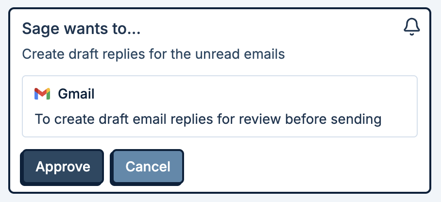 Approve/deny interface