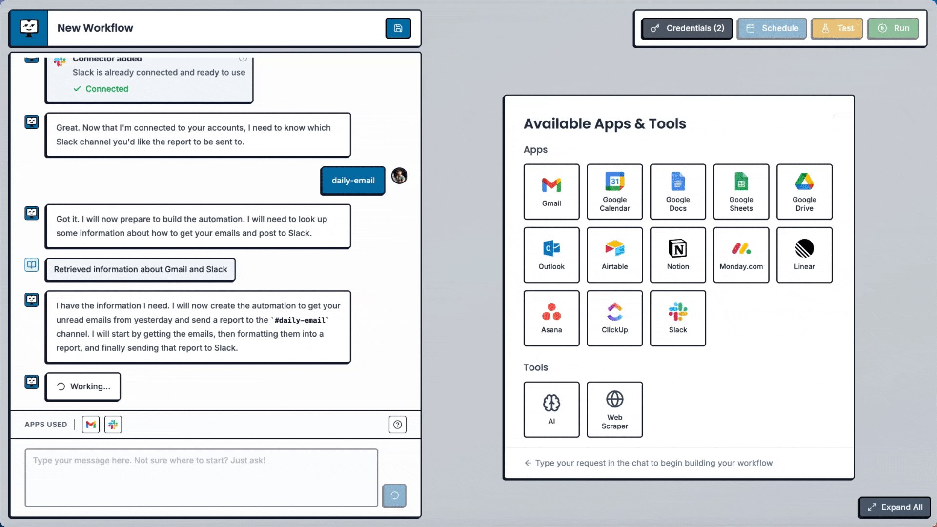 Workflow build demonstration