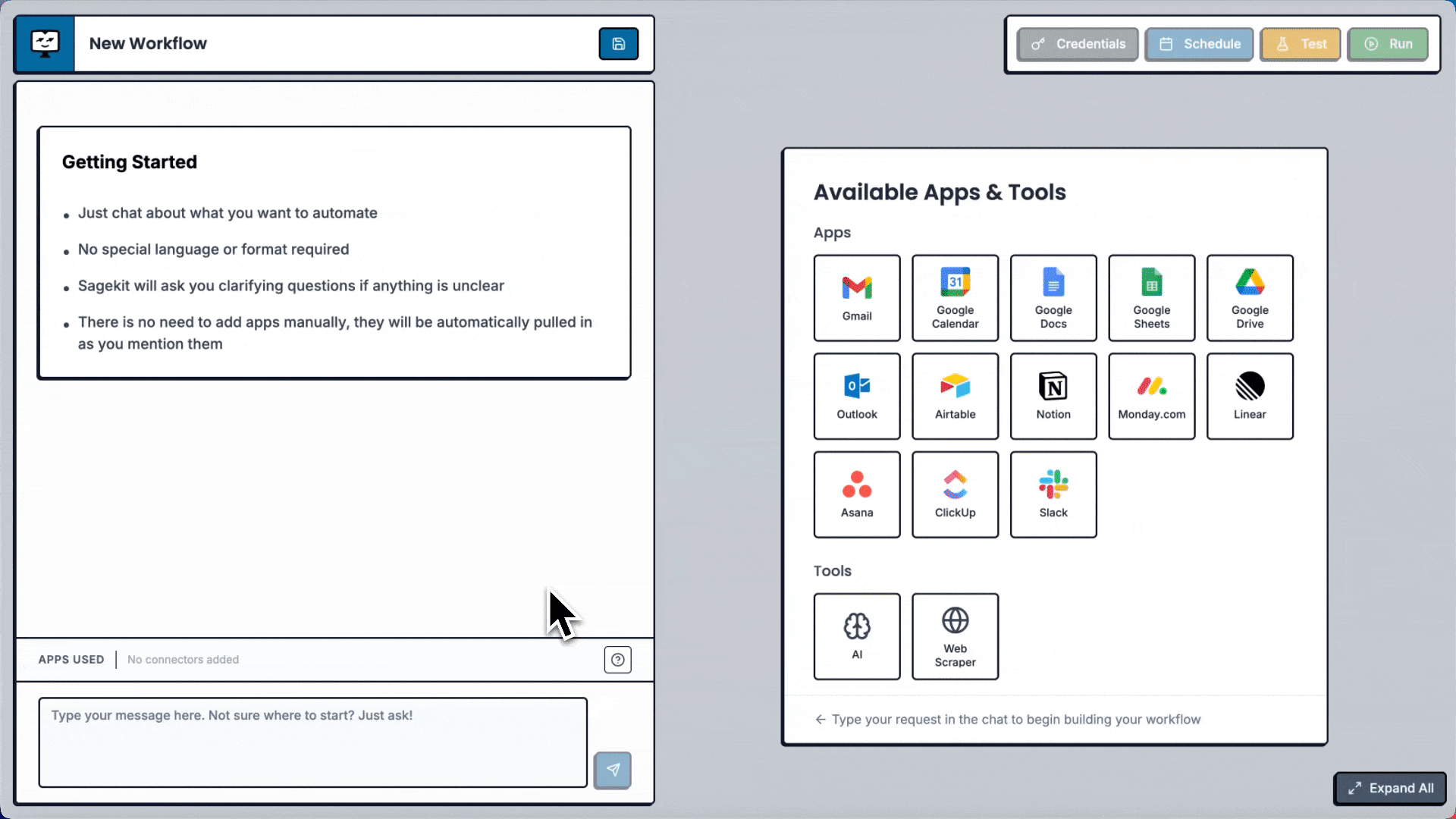 Chat interface demonstration