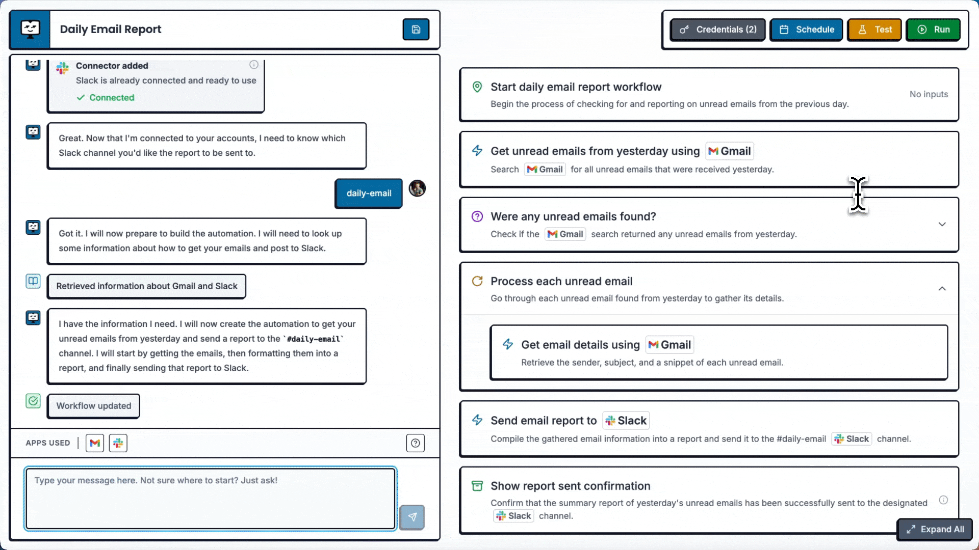 Running workflow demonstration